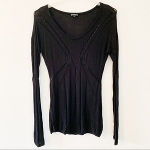 Express black pull over light sweater